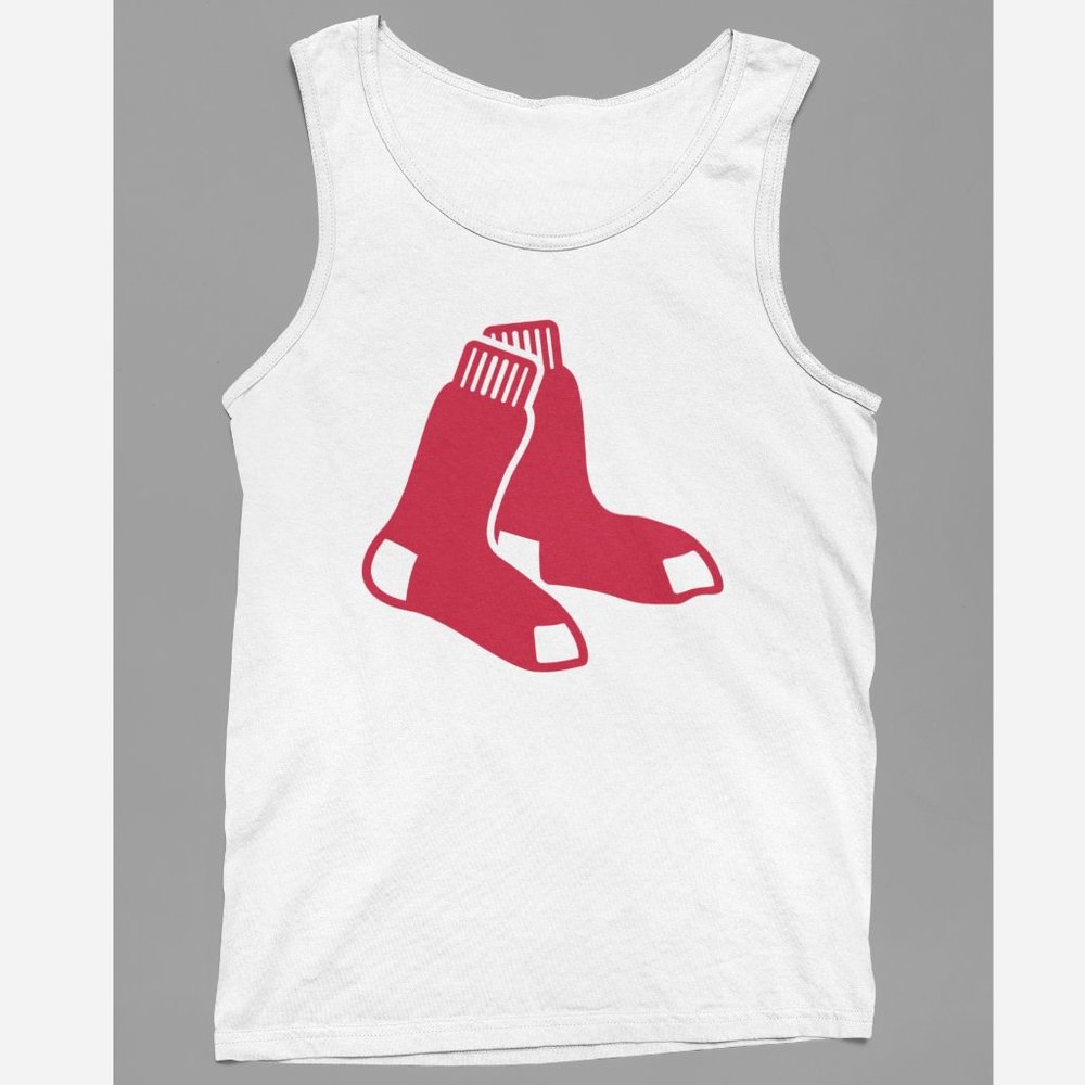 NEW Boston Red Sox Socks Logo Tank Top WHITE